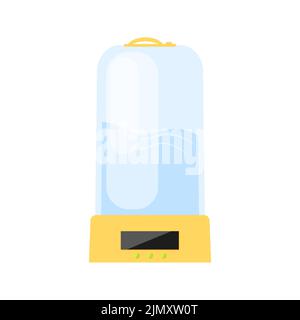 Ultrasonic humidifier air purifier portable flat. Fresh humid health easy clean breath dryness control indoor humidity home office aromatherapy generating steam smart home climate bacteria protect ion Stock Vector