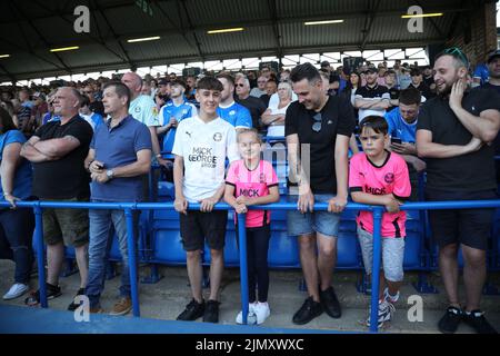 Peterborough, UK. 06th Aug, 2022. new safe standing at the London Road end at the Peterborough United v Morecambe, EFL League One match, at the Weston Homes Stadium, Peterborough, Cambridgeshire. Credit: Paul Marriott/Alamy Live News Stock Photo