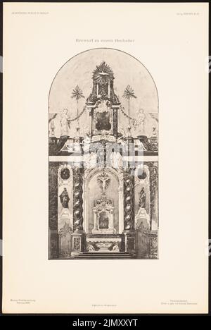 Dammeier Conrad (born 1875), high altar. (From: Design of members of the AVB, new episode 1899/00) (1899-1900): View. Light pressure on paper, 45.7 x 30.5 cm (including scan edges) Stock Photo