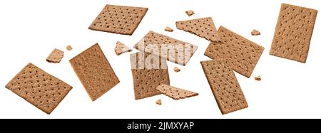 Rye cracker cookies isolated on white background Stock Photo