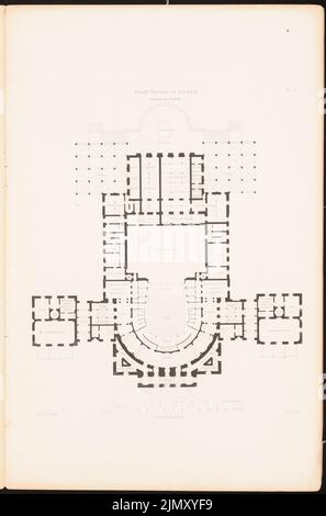 Langhans Carl Ferdinand (1782-1869), The Stadttheater in Leipzig, Berlin 1870 (1870-1870): Floor plan. Stitch on paper, 45.8 x 30.3 cm (including scan edges) Stock Photo