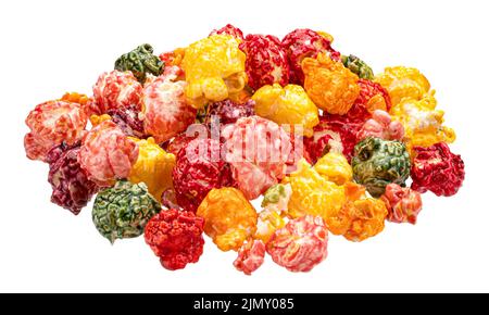 Colorful popcorn isolated on white background Stock Photo