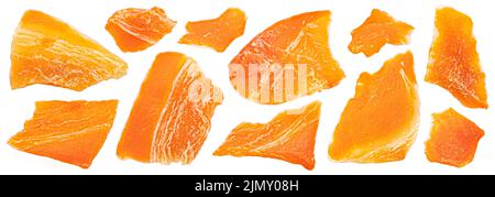 Dried chopped carrots isolated on white background Stock Photo