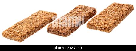 Cereal granola bars isolated on white background Stock Photo