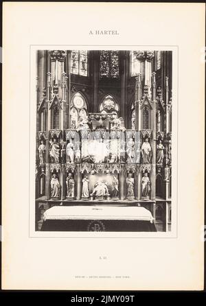 Hartel August (1844-1890), Elisabethkirche in Marburg. (From: architecture. Details and ornaments of church architecture in the styles of Middle Ages, 1st series, Berlin 1896.) (1896-1896): Interior view tomb of St. Elisabeth. Light pressure on paper, 48.9 x 34.4 cm (including scan edges) Stock Photo