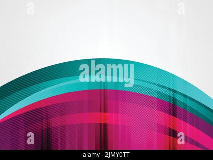 Purple and turquoise abstract grunge wavy background. Vector design Stock Vector