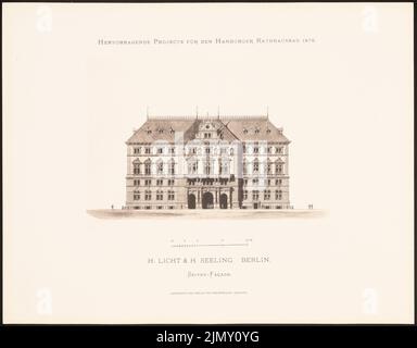 Seeling Heinrich (1852-1932), excellent projects for the Hamburg town hall building in 1876 (1876-1876): Side view. Light pressure on paper, 35.2 x 45 cm (including scan edges) Stock Photo