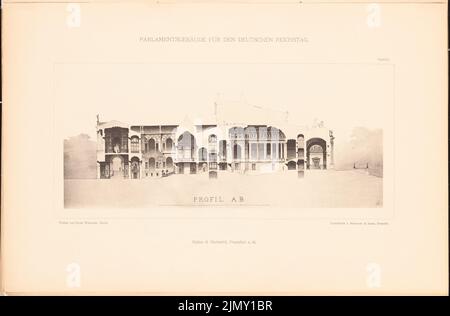 A depiction of the Reichstag building in Berlin, designed by architect ...