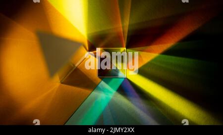 Rainbow lights prism effect top view Stock Photo