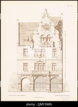 Liertz Adolf, German architecture redesigned in the sense of the old. The result from d. Hildesheim competition, advertised d. d. Association for the preservation of the arts (1900-1900): View. Pressure on paper, 42.1 x 32.2 cm (including scan edges) Stock Photo