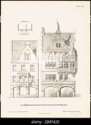 Liertz Adolf, German architecture redesigned in the sense of the old. The result from d. Hildesheim competition, advertised d. d. Association for the preservation of the arts (1900-1900): floor plan, views. Pressure on paper, 42.1 x 32.2 cm (including scan edges) Stock Photo