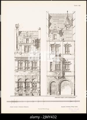 Liertz Adolf, German architecture redesigned in the sense of the old. The result from d. Hildesheim competition, advertised d. d. Association for the preservation of the arts (1900-1900): views. Pressure on paper, 42.1 x 32.3 cm (including scan edges) Stock Photo