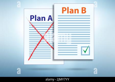 Concept of choosing between Plan A or Plan B Stock Photo