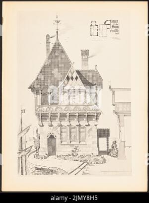 Sternberg Hans, office of a port worker. (From: Prints of seminar works by the Royal Technical University of Berlin, Vol. II) (12.03.1901): floor plan, view. Print on paper, 33 x 25.5 cm (including scan edges) Stock Photo