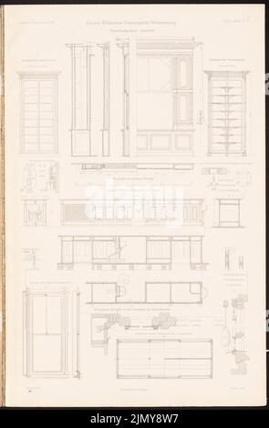 Eggert Hermann (1844-1920), Physical Institute. (From: Kaiser-Wilhelms-Universität, Strasbourg. I. The Physical Institute, Berlin 1884.) (1884-1884): Views, cuts. Stitch on paper, 46 x 30.2 cm (including scan edges) Stock Photo