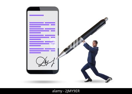 Electronic signature concept in the business Stock Photo