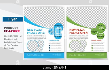 flyer brochure cover design layout space, vector illustration. template in A4 size Stock Vector