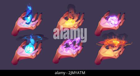 Set of female hands. Witch magic and occult collection. Different vector  hand gestures with sword, stars and crystal. Abstract logo for tarot cards  Stock Vector Image & Art - Alamy