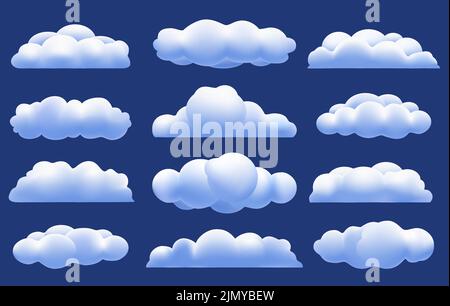 Fluffy 3d clouds Stock Vector