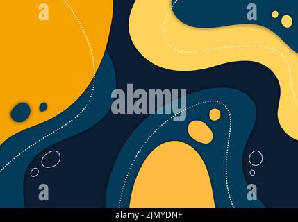 Abstract colorful doodle liquid design with free shape minimal template. Overlapping with simple colors style background. Vector Stock Vector