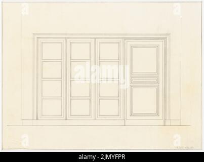 Böhmer Franz (1907-1943), official apartment of the Reich Foreign Minister Joachim von Ribbentrop in Berlin-Mitte (1941-1941): Doors. Pencil on transparent, 40 x 53.6 cm (including scan edges) Stock Photo