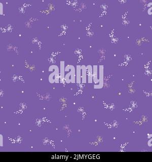 simple floral toss on lavender colored purple Stock Vector