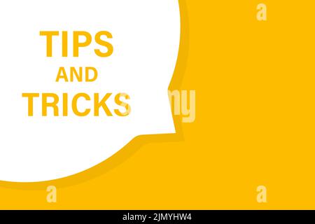 Tips and Tricks speech bubble banner vector with copy space for business, marketing, flyers, banners, presentations and posters. illustration Stock Vector