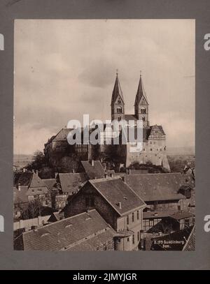 Unknown photographer, Stiftkirche St. Servatius (cathedral) in Quedlinburg (without date): View over roofs. Photo, 30.1 x 23.3 cm (including scan edges) Stock Photo