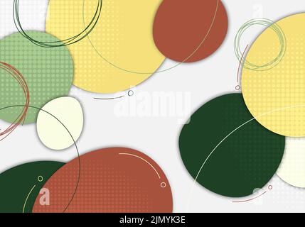 Abstract colorful theme of avocado colors design pattern. Overlapping with free shape line decorative background. Vector Stock Vector
