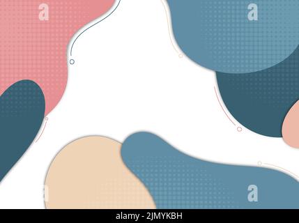 Abstract soft colors template design of free shape decorative. Overlapping style of artwork background. Vector Stock Vector
