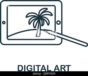 Digital Art icon. Monochrome simple icon for templates, web design and infographics Stock Vector