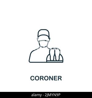 Coroner icon. Monochrome simple line Crime icon for templates, web ...