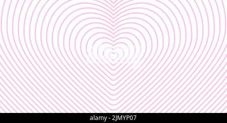 Heart love line background op art Stock Vector