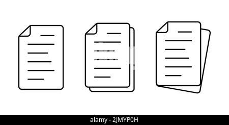 Documents icon set line style Stock Vector