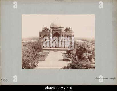 Unknown photographer, mausoleum of the Emperor Humayun near Delhi (without dat.): View dome construction with keel arch portals. Photo, 24 x 32.8 cm (including scan edges) Stock Photo