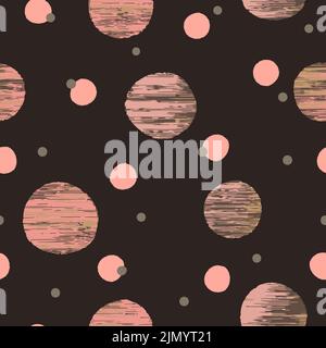 Seamless abstract dotted pattern with pink circles. Vector background Stock Vector