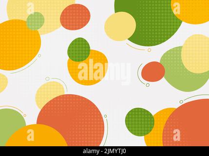 Abstract colorful doodle design decorative pattern with circle halftone. Overlapping design with dots style background. Vector Stock Vector