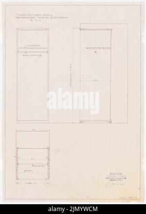 Böhmer Franz (1907-1943), Reich Ministry of Food and Agriculture in Berlin-Mitte (1938-1938): State Secretary Toilette built-in closet 1:10. Pencil, colored pencil on transparent, 46.4 x 33.3 cm (including scan edges) Stock Photo