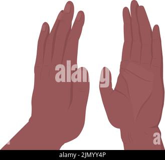 High five semi flat color vector hand gesture Stock Vector