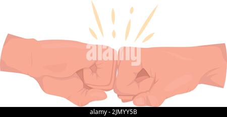 Approval semi flat color vector hand gesture Stock Vector