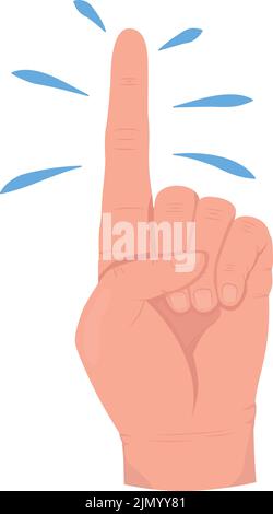 Attention please semi flat color vector hand gesture Stock Vector