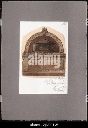 Schmalz Otto (1861-1915), travel sketches from Italy (29.04.1887): Florence: tomb in the Trinita (view). Tusche watercolor on paper, 43 x 31 cm (including scan edges) Stock Photo