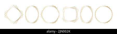 Geometric abstract frame set icons Stock Vector