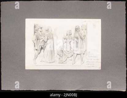 Schmalz Otto (1861-1915), travel sketches from Italy (October 18, 1900): Amiens: Cathedral (view of choir barrier relief). Pencil on paper, 31 x 42.8 cm (including scan edges) Stock Photo