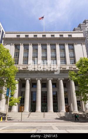 San Francisco, USA - May 19, 2022: facade of federal reserve bank in San Francisco, USA. Stock Photo