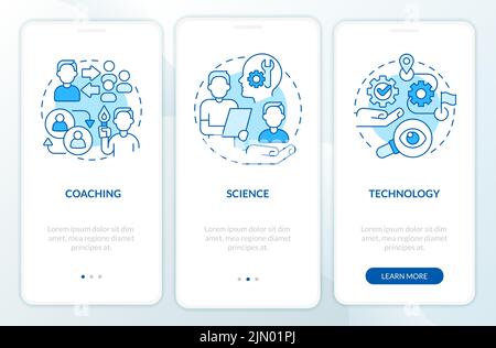 Professional coaching sessions blue onboarding mobile app screen Stock Vector