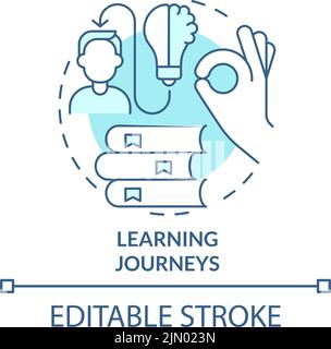 Learning journeys turquoise concept icon Stock Vector