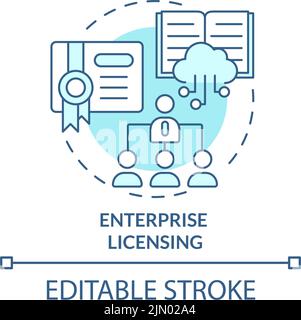 Enterprise licensing turquoise concept icon Stock Vector