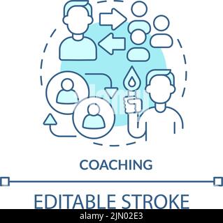 Coaching turquoise concept icon Stock Vector