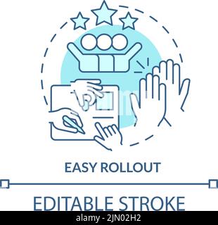 Easy rollout turquoise concept icon Stock Vector